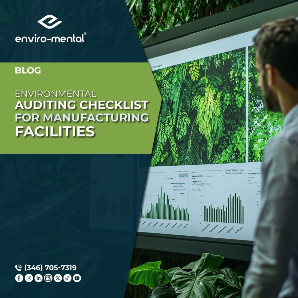 Environmental auditing checklist for manufacturing facilities