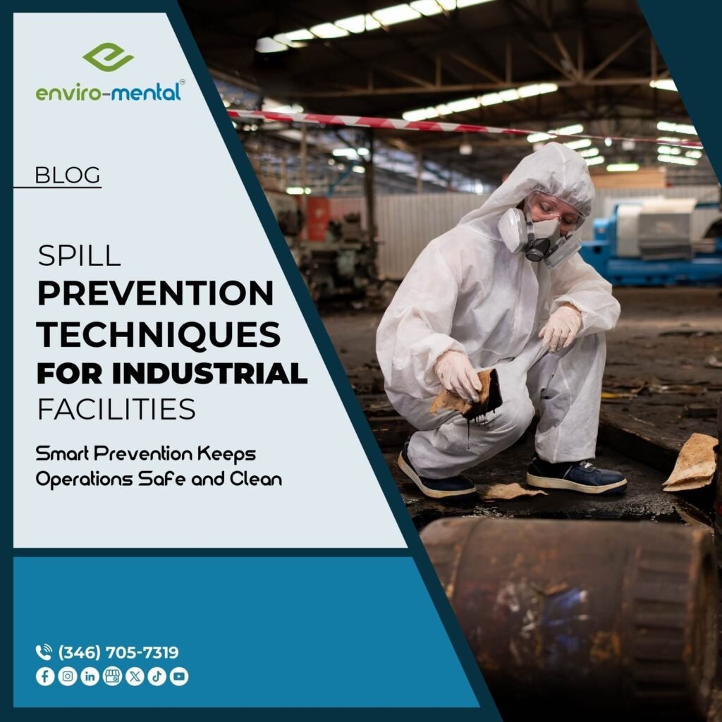 Spill prevention techniques for industrial facilities